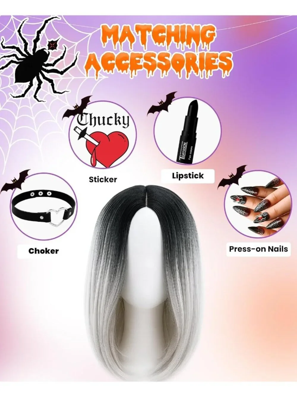 Women's C Grey Cosplay Convenient Set Include Adjustable Wig Cap Headpiece